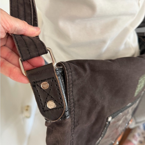 DIESEL I.N.D. VINTAGE BLACK/brown CANVAS Cotton MESSENGER CROSSBODY SHOULDER BAG - Picture 3 of 16